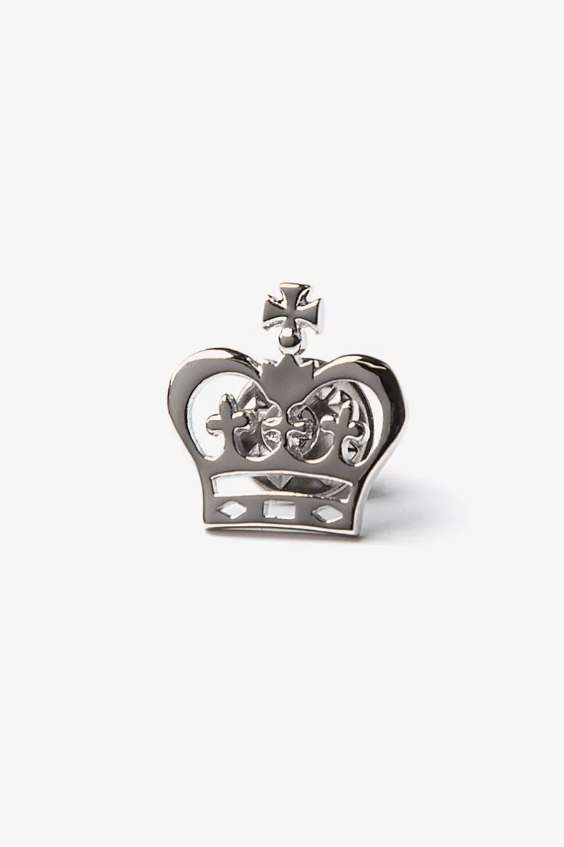 Ties Crown Silver Lapel Pin Discount