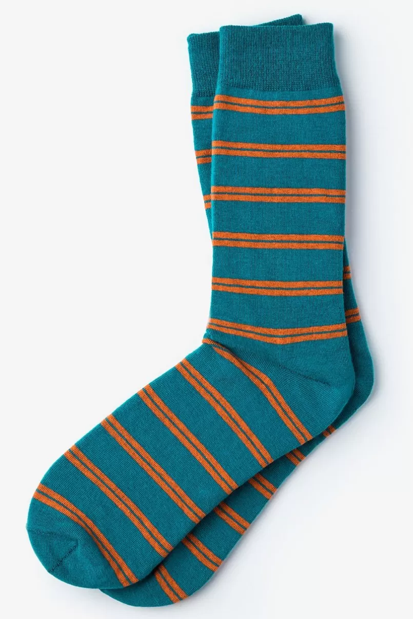 Ties Culver Stripe Turquoise Sock Cheap