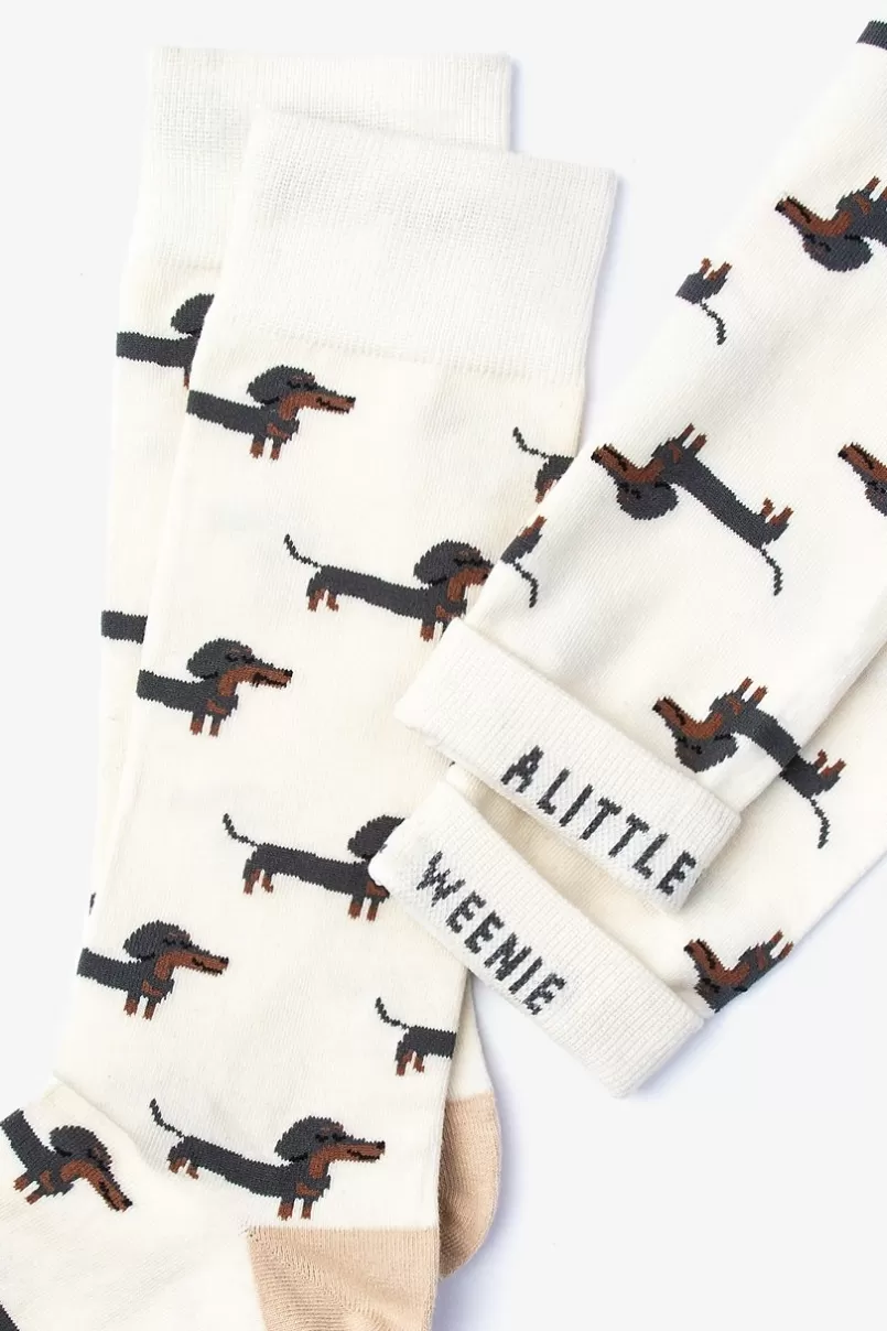 Ties Dachshund | Weiner Dog Sock Cream Best