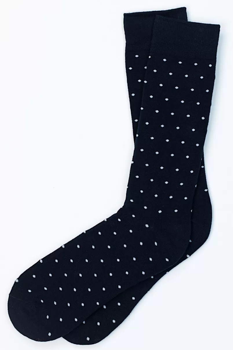 Ties Dapper Dots Navy Blue Sock NavyBlue Clearance