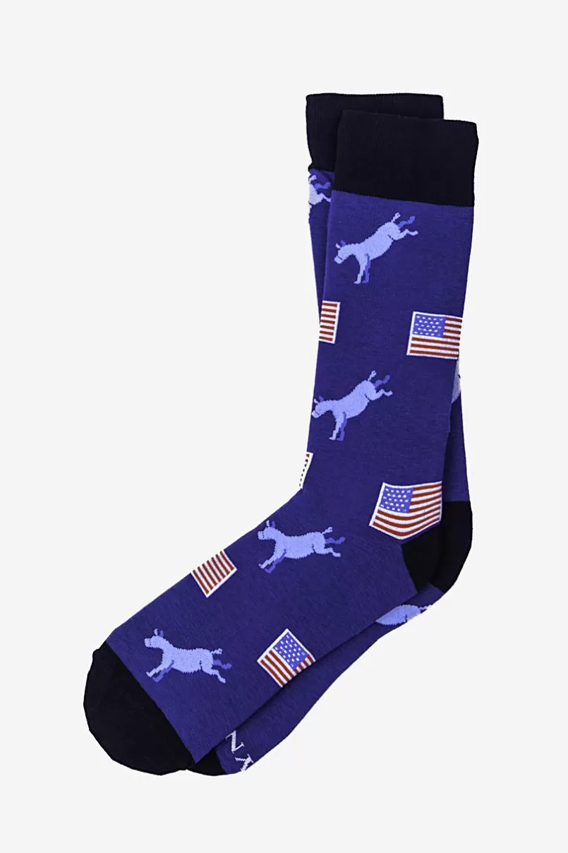 Ties Democratic Donkey Navy Blue Sock Best Sale