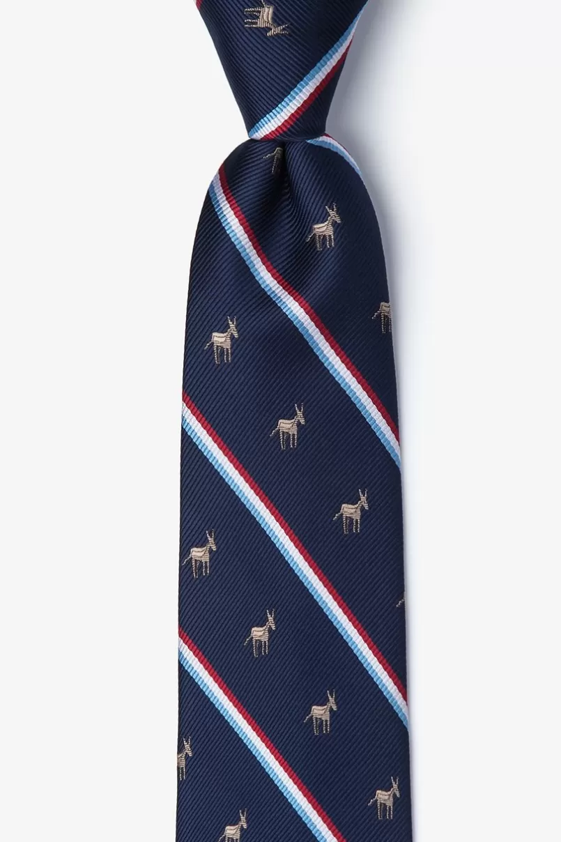 Ties Democratic Party Donkey Stripe Navy Blue Skinny Tie Shop