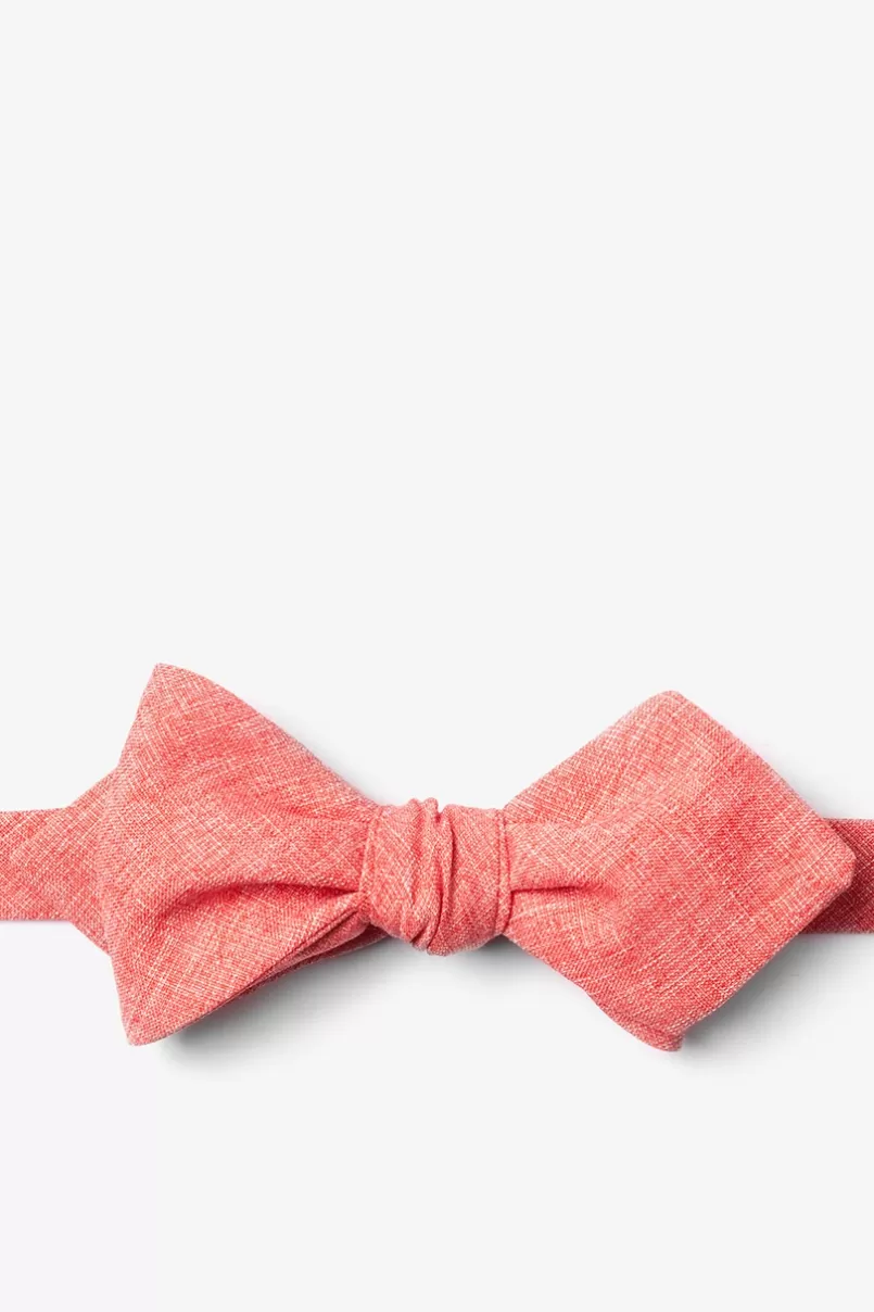 Ties Denver Diamond Tip Bow Tie Coral Hot