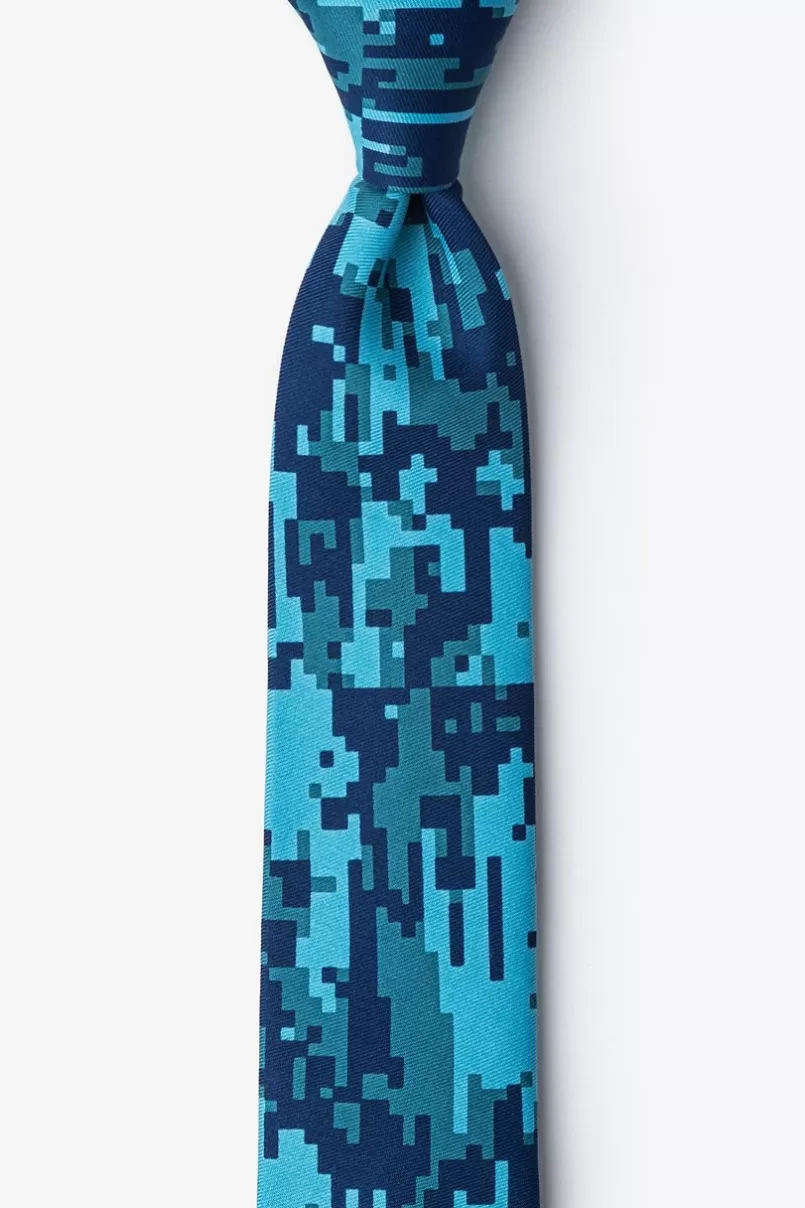 Ties Digital Camo Navy Blue Skinny Tie NavyBlue&SkyBlue Best Sale