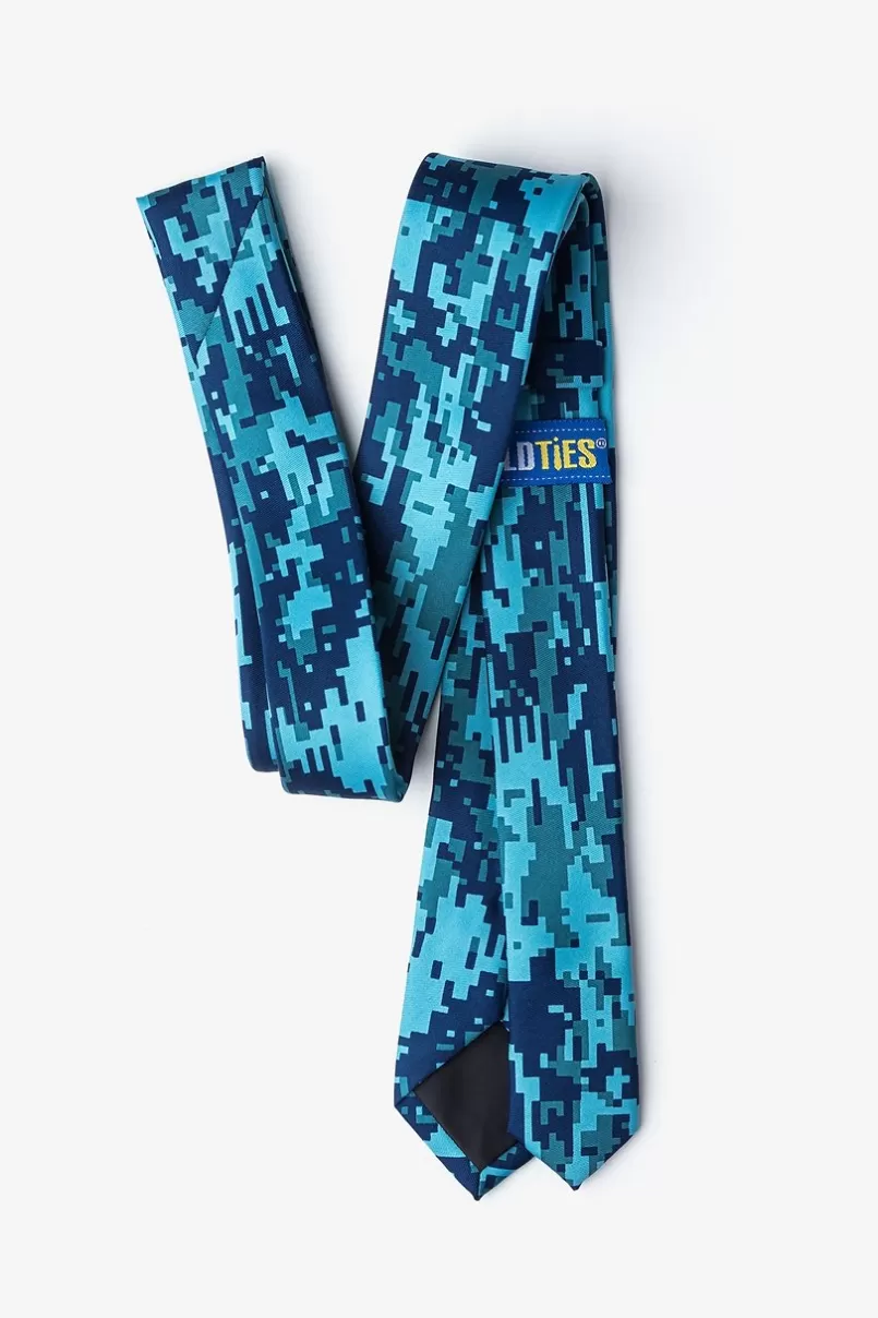 Ties Digital Camo Navy Blue Skinny Tie NavyBlue&SkyBlue Best Sale