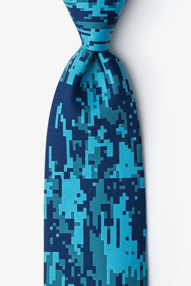 Ties Digital Camo Navy Blue Tie NavyBlue&SkyBlue Flash Sale