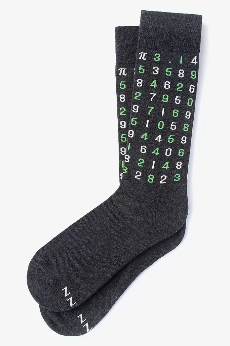 Ties 98 Digits of Pi Black Sock New