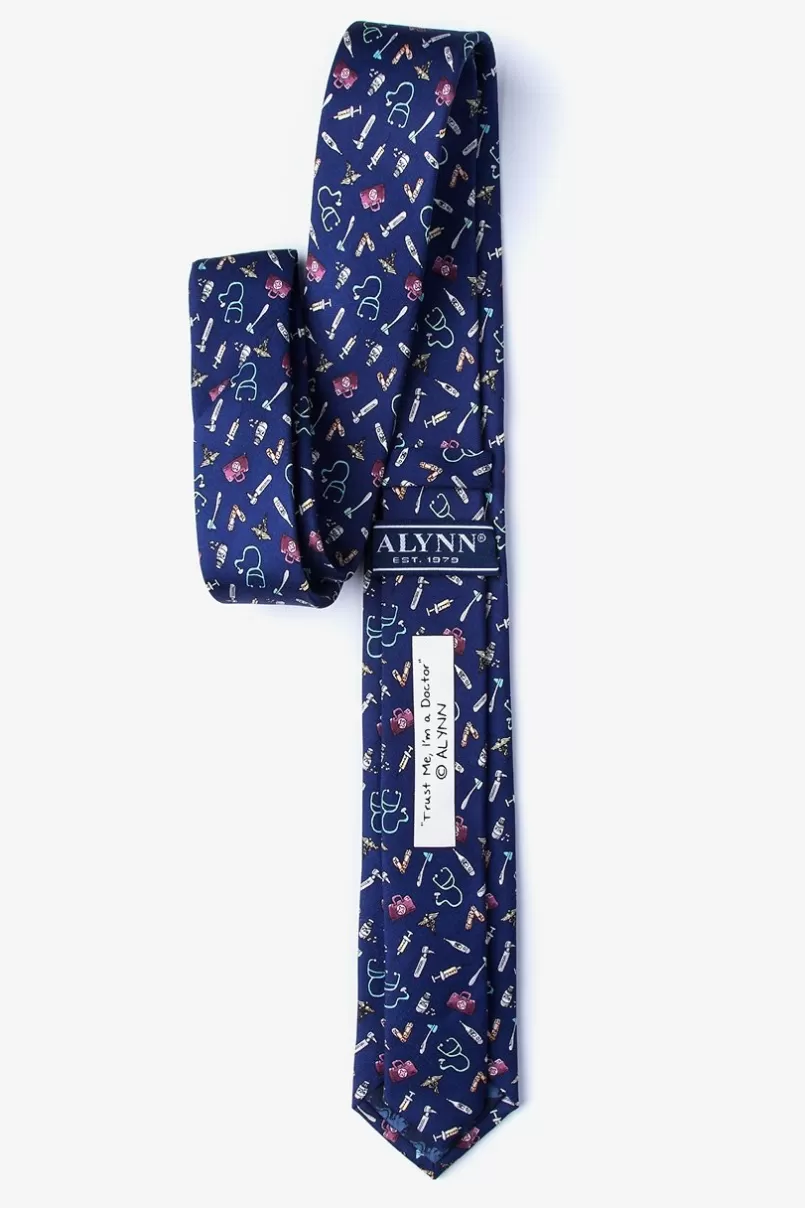 Ties Doctor Navy Blue Skinny Tie Online