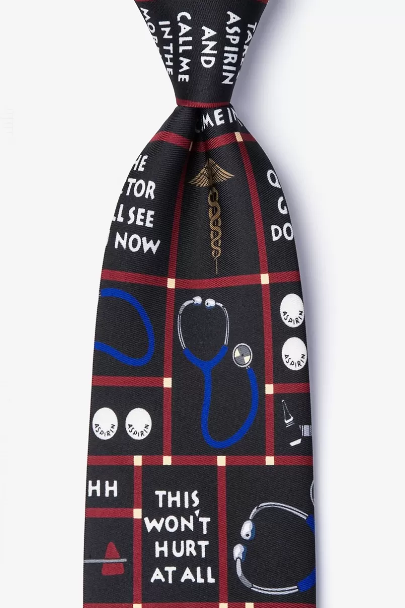 Ties Doctor's Sayings Black Tie Shop