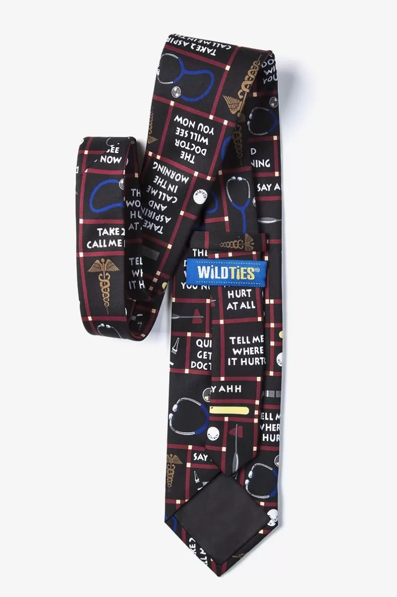 Ties Doctor's Sayings Black Tie Shop