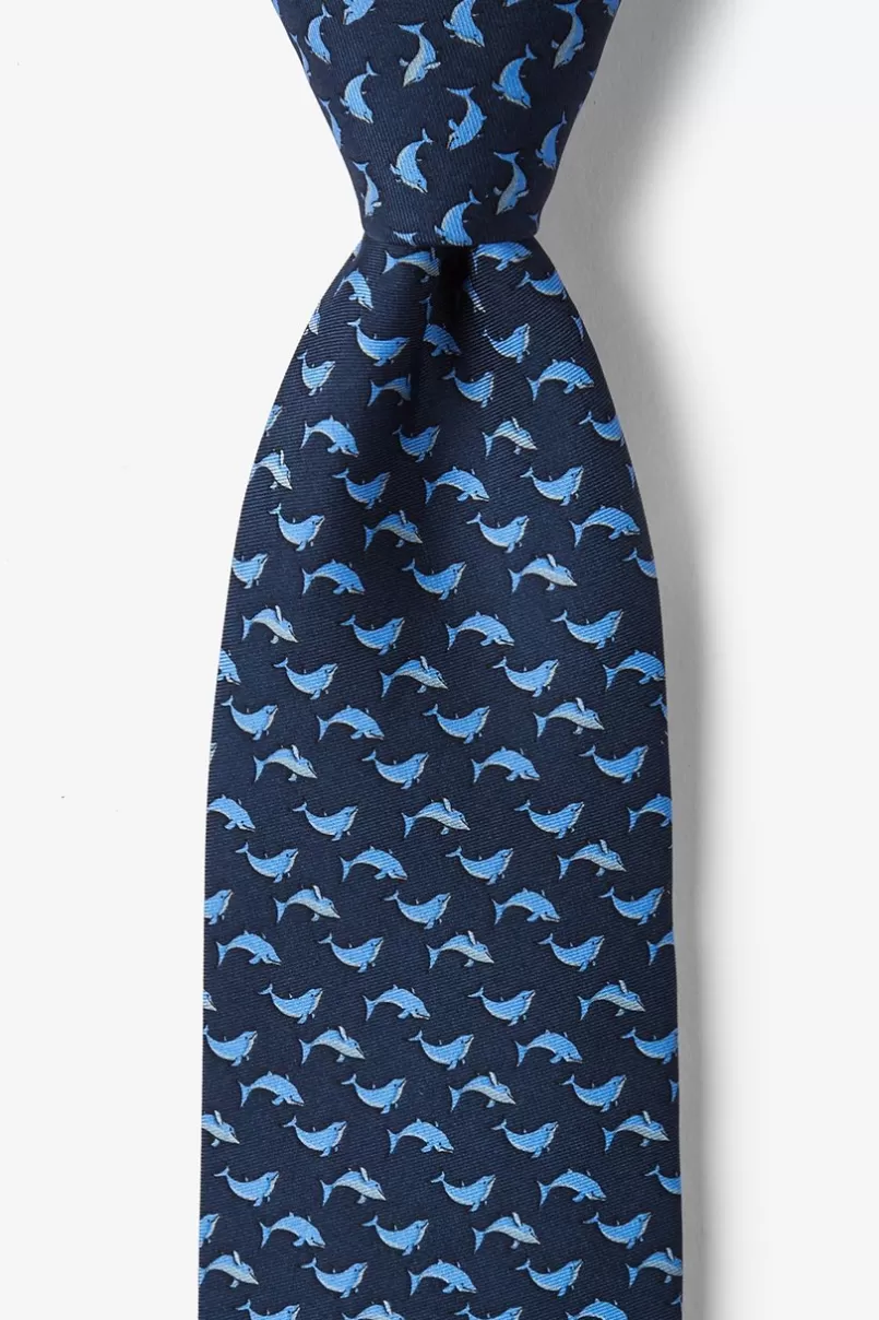 Ties Doing Swimmingly Navy Blue Tie Flash Sale