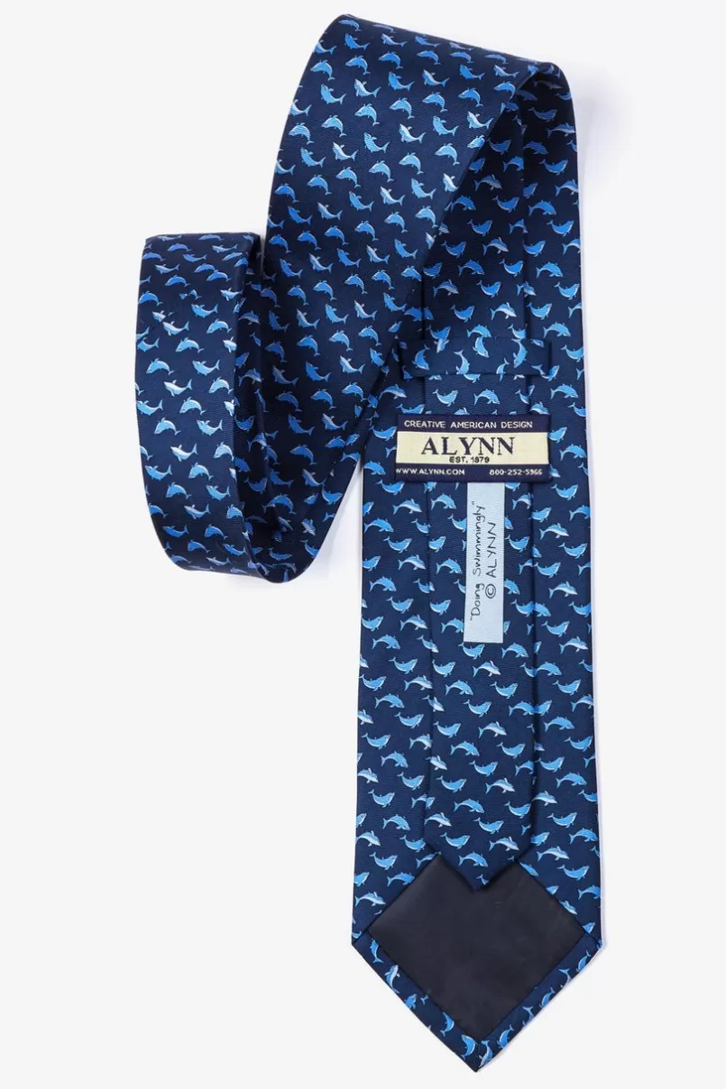 Ties Doing Swimmingly Navy Blue Tie Flash Sale