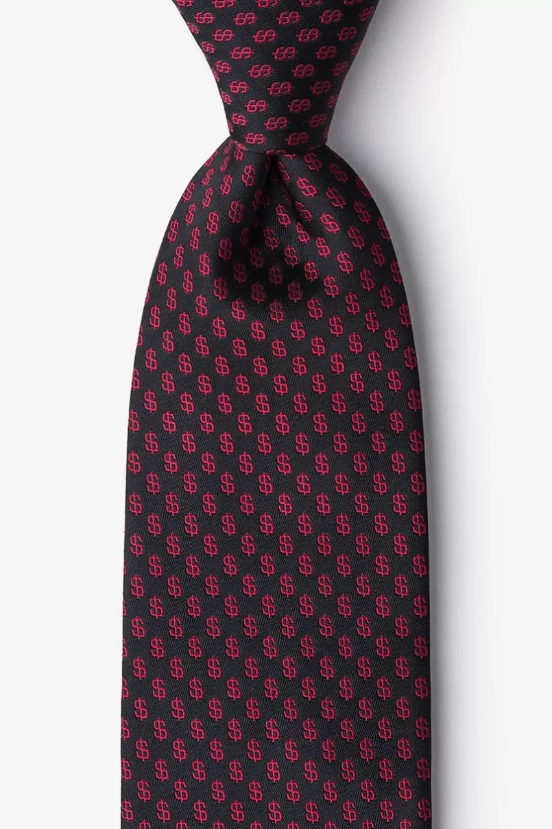 Ties Dollar Signs Black Extra Long Tie Store