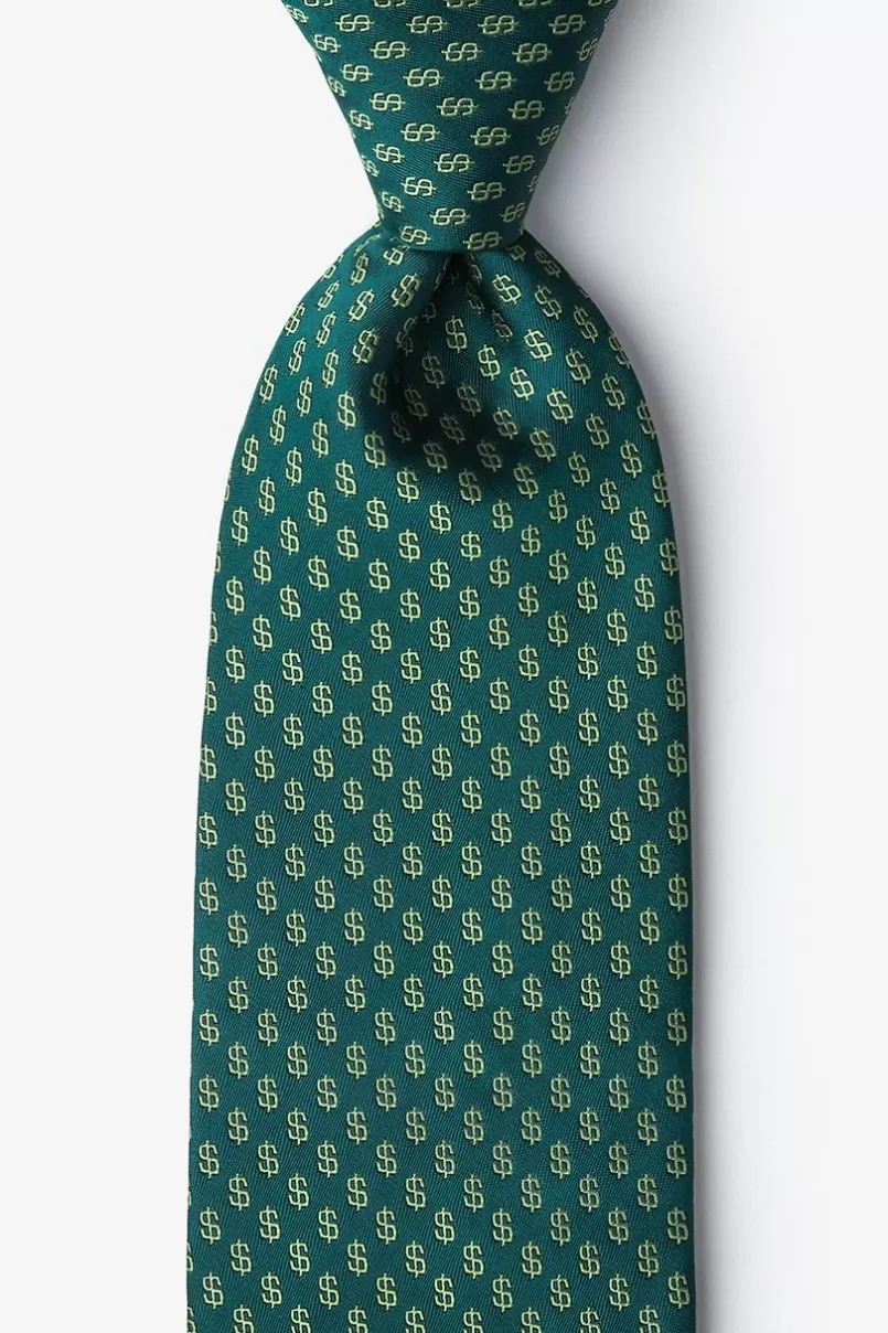 Ties Dollar Signs Hunter Green Tie Store