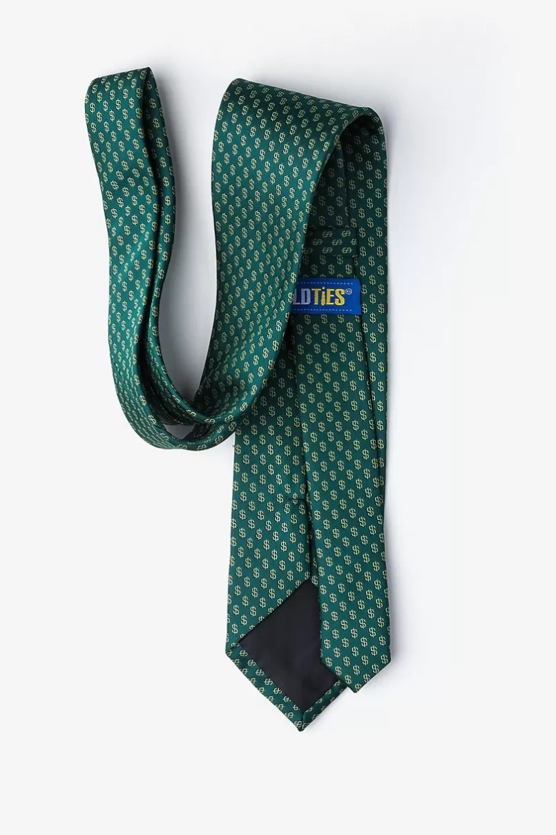 Ties Dollar Signs Hunter Green Tie Store