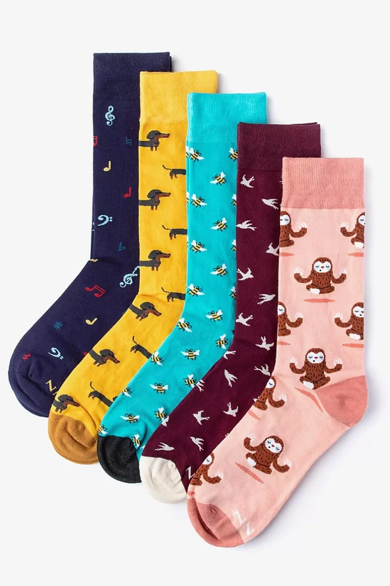 Ties Don't Worry Be Happy Maroon Sock Pack Shop