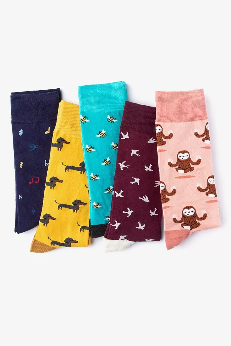 Ties Don't Worry Be Happy Maroon Sock Pack Shop