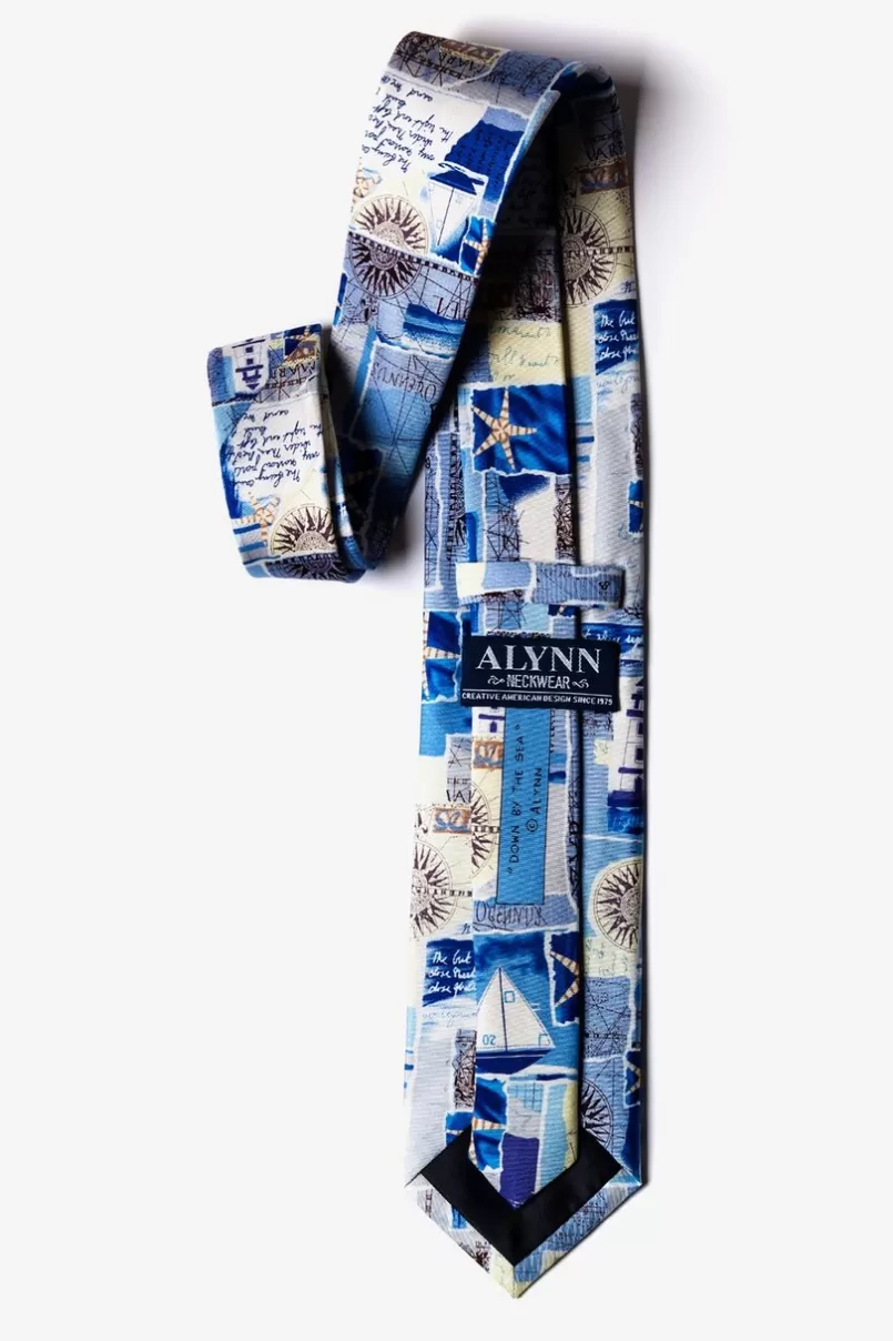 Ties Down by the Sea Blue Tie Clearance