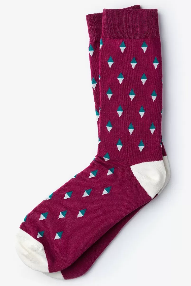 Ties Downey Sock Maroon Online