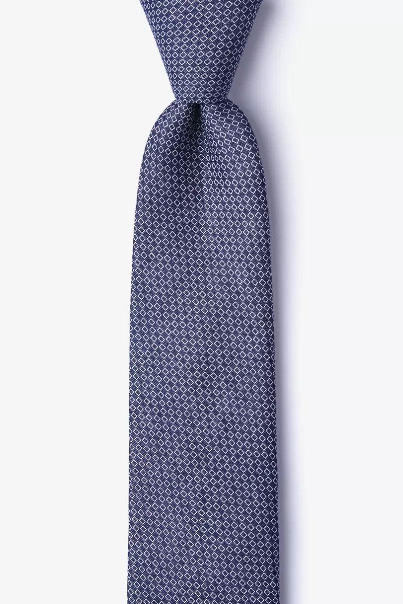 Ties Dudley Navy Blue Skinny Tie Flash Sale