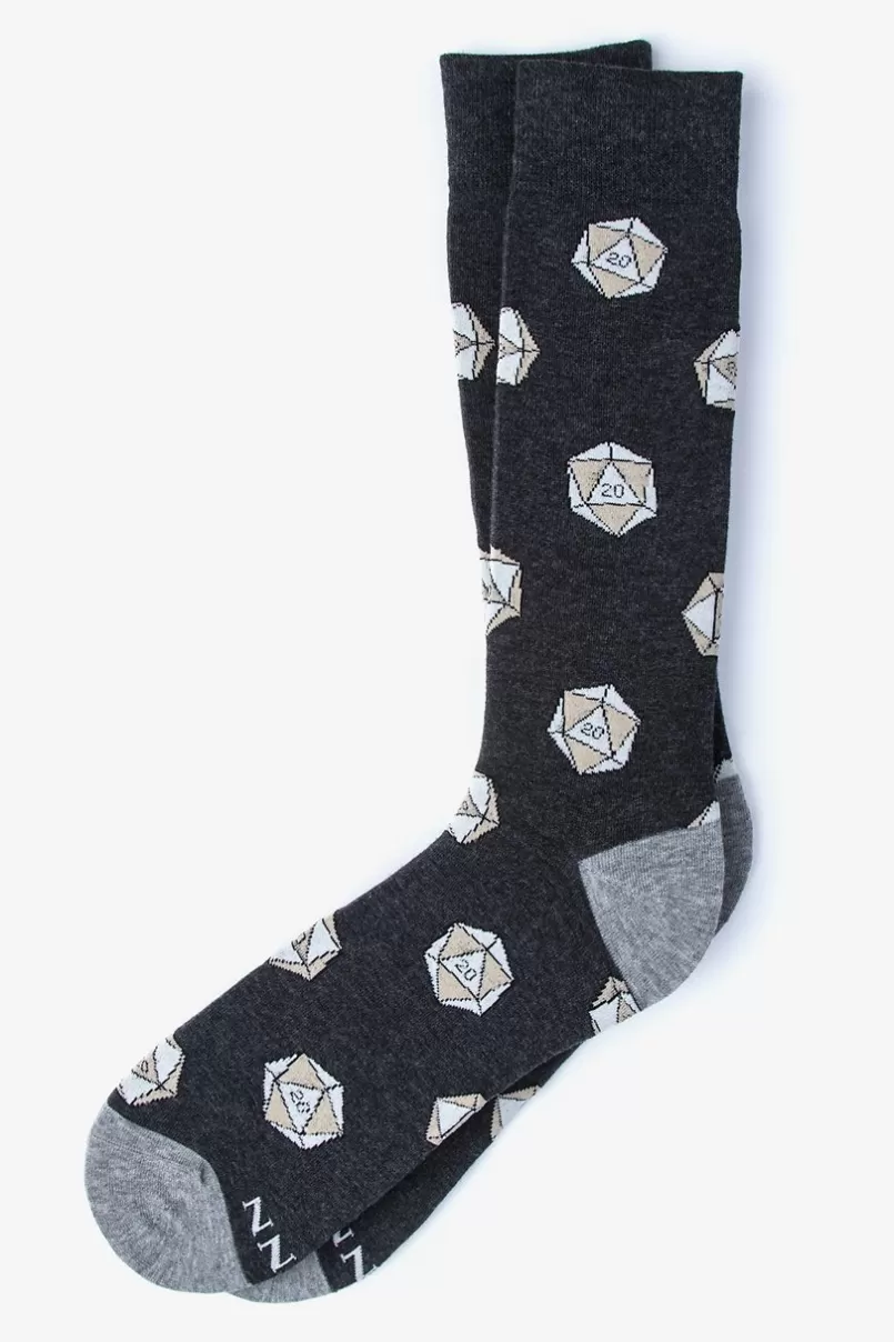 Ties Dungeons and Dragon Socks   | D&D | D20 Sock Black Best