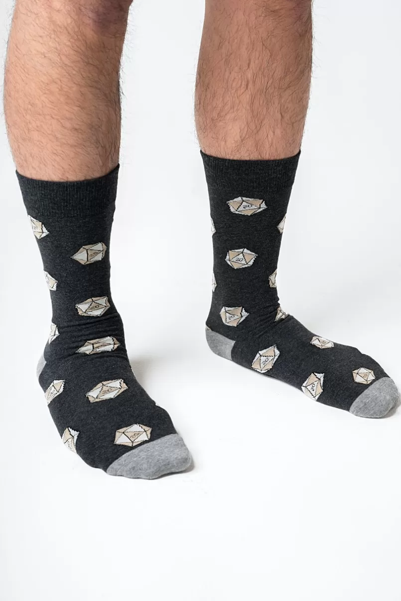 Ties Dungeons and Dragon Socks   | D&D | D20 Sock Black Best