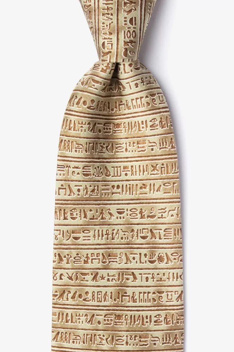 Ties Egyptian Hieroglyphs Tan/taupe Tie Clearance