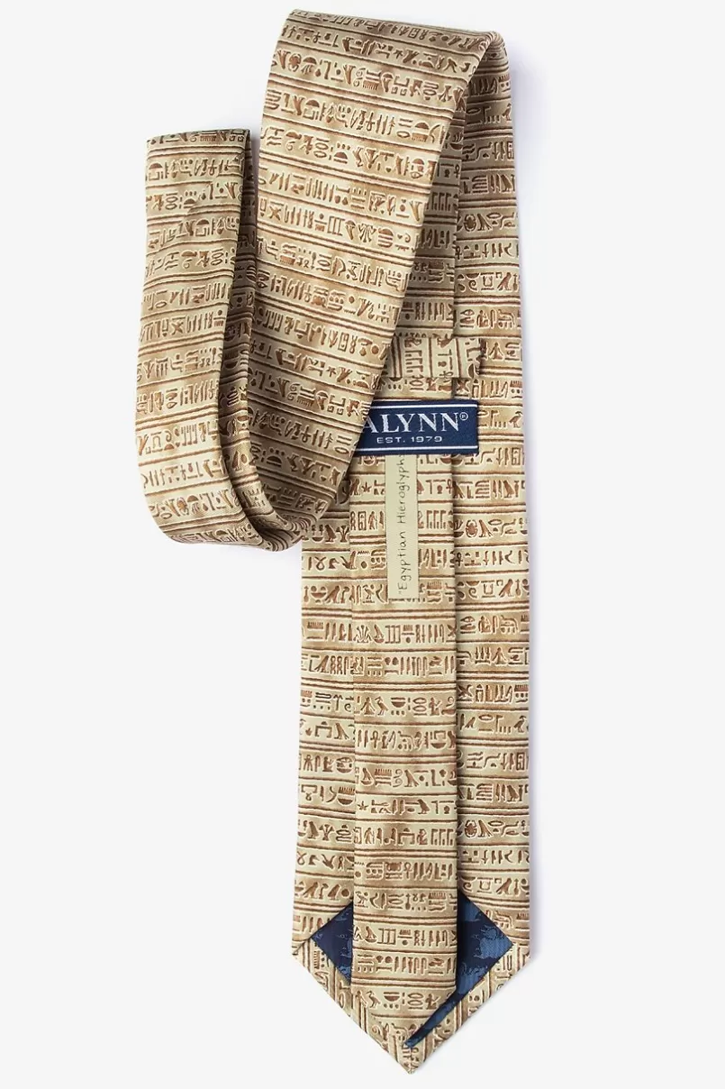 Ties Egyptian Hieroglyphs Tan/taupe Tie Clearance