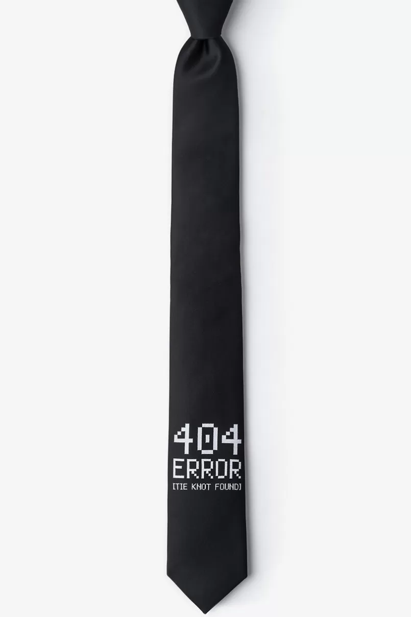 Ties 404 ERROR Black Skinny Tie Clearance