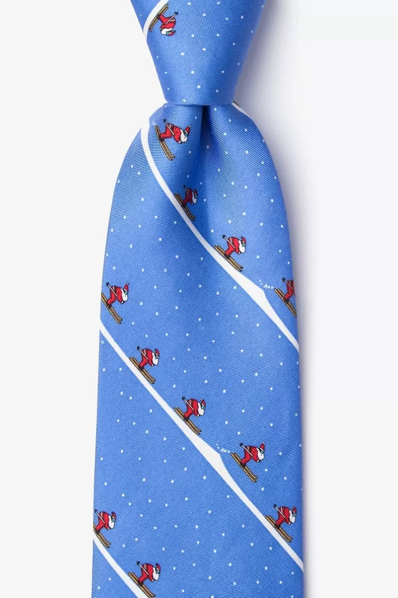 Ties Extreme Santa Blue Tie Fashion