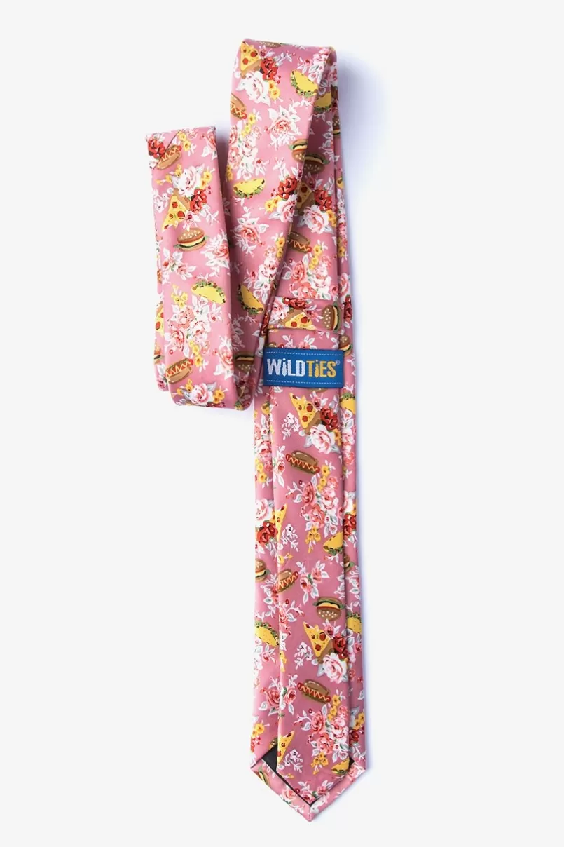 Ties Fast Food Floral Skinny Tie Pink Cheap