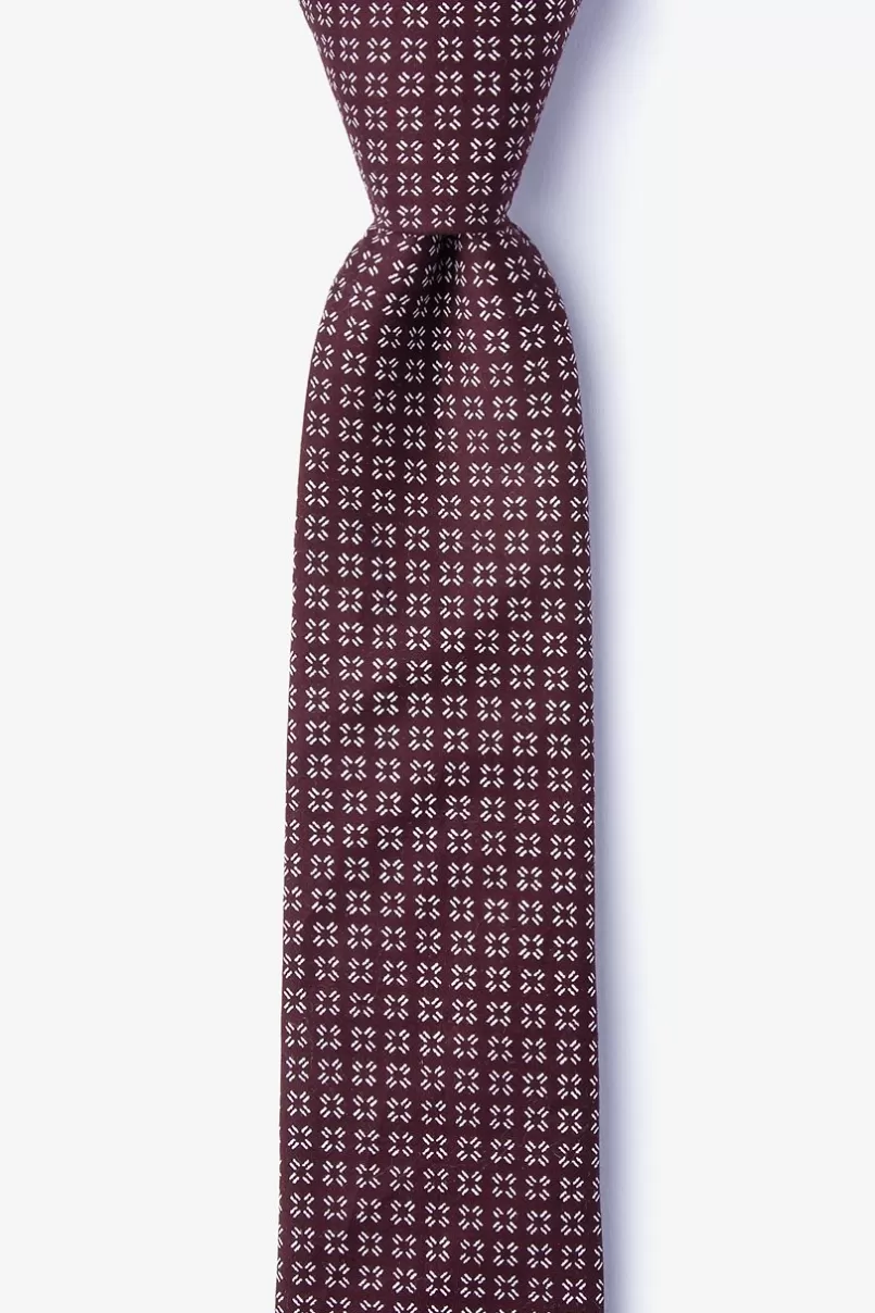 Ties Fayette Skinny Tie Burgundy Cheap