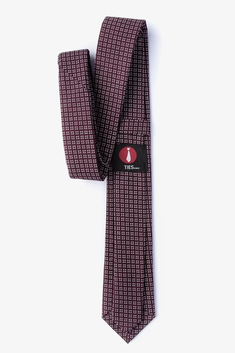 Ties Fayette Skinny Tie Burgundy Cheap