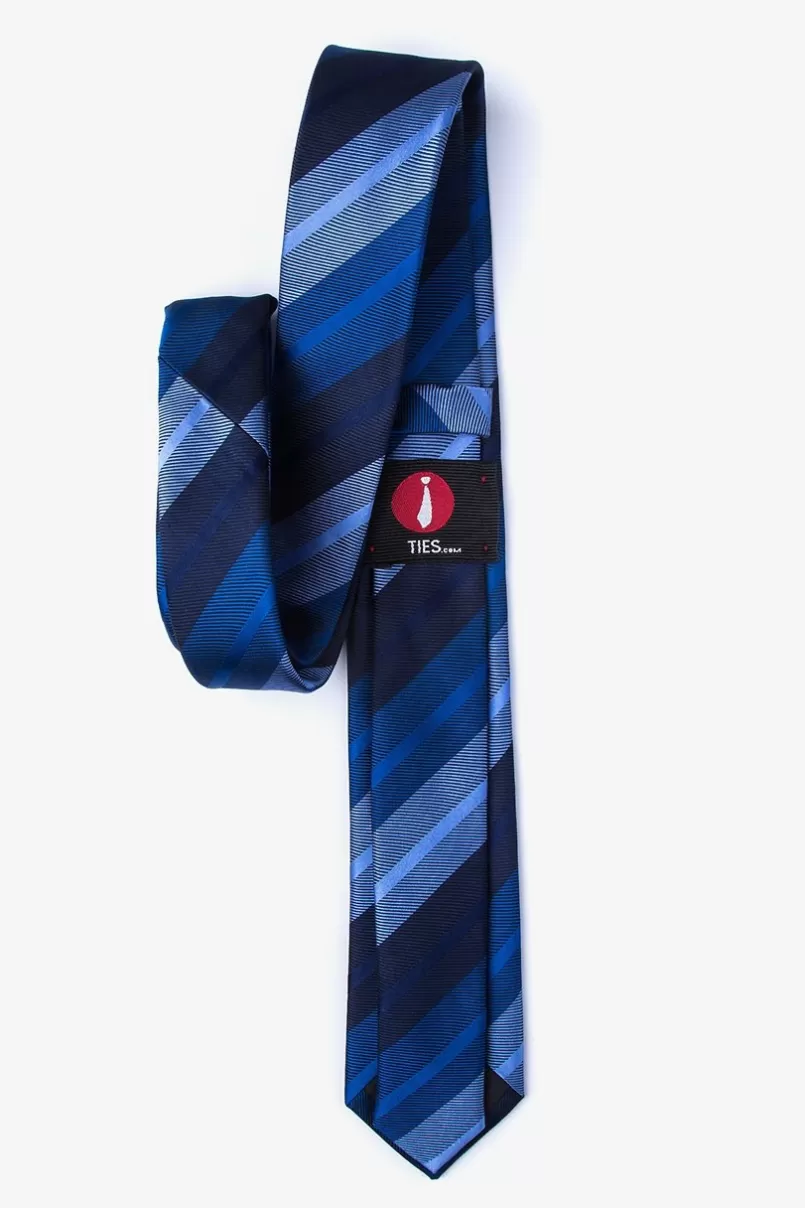 Ties Finn Navy Blue Skinny Tie NavyBlue Discount