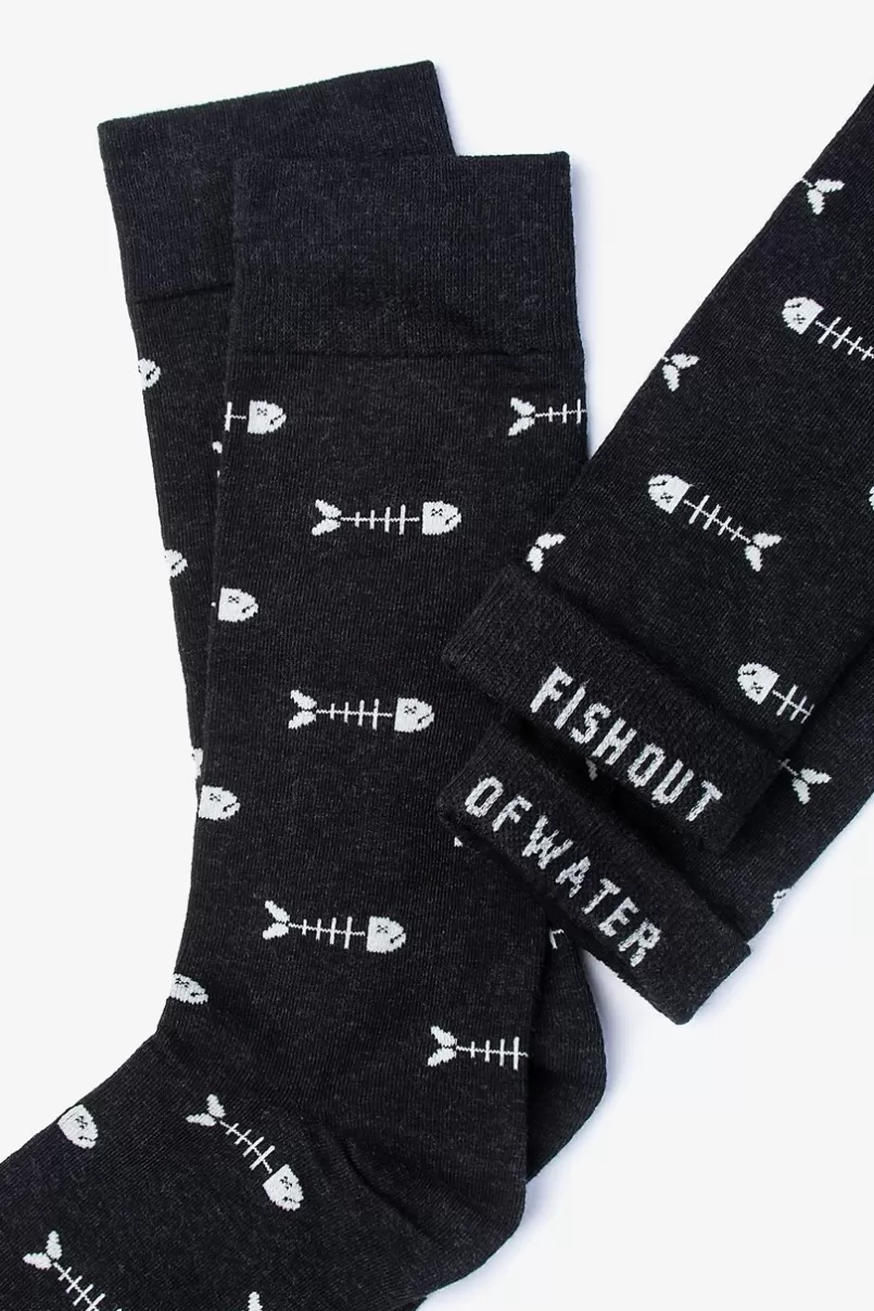 Ties Fish Bone Sock Black Store