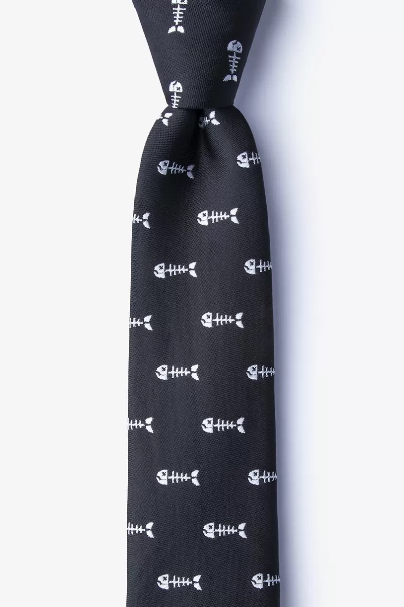 Ties Fish Bones Skinny Tie Black Online