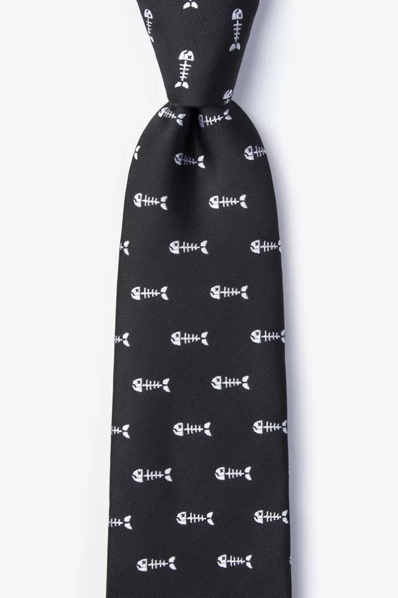 Ties Fish Bones Black Tie Outlet