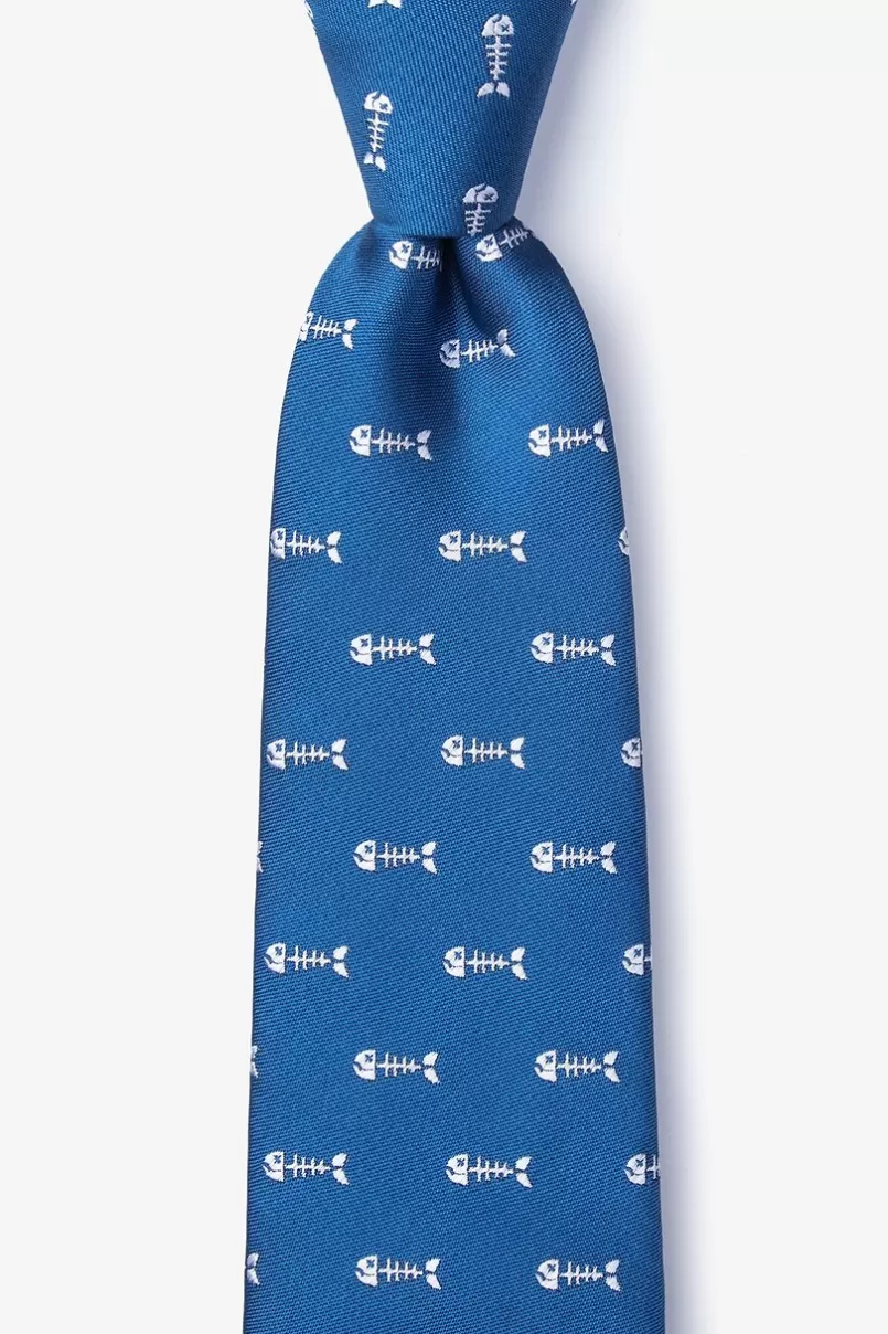 Ties Fish Bones Extra Long Tie Blue Best Sale