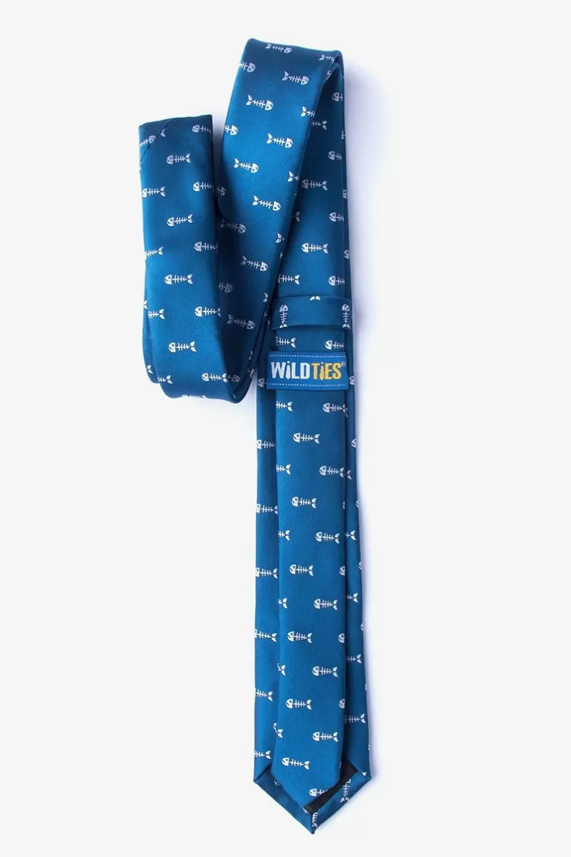 Ties Fish Bones Skinny Tie Blue Store