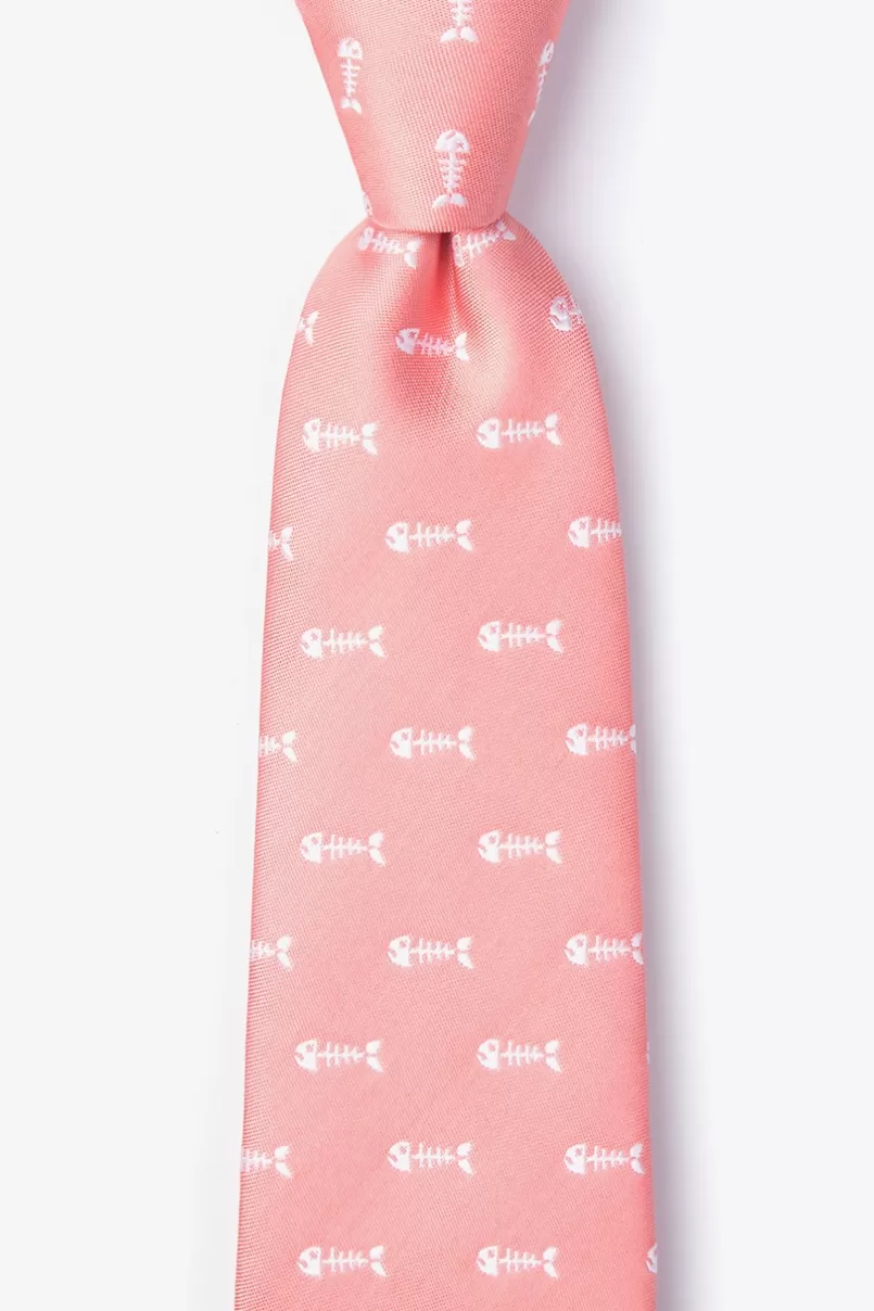 Ties Fish Bones Extra Long Tie Peach Cheap