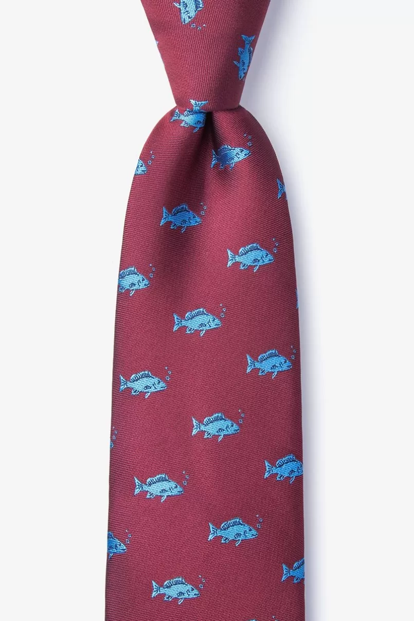 Ties Fish Extra Long Tie Burgundy Store