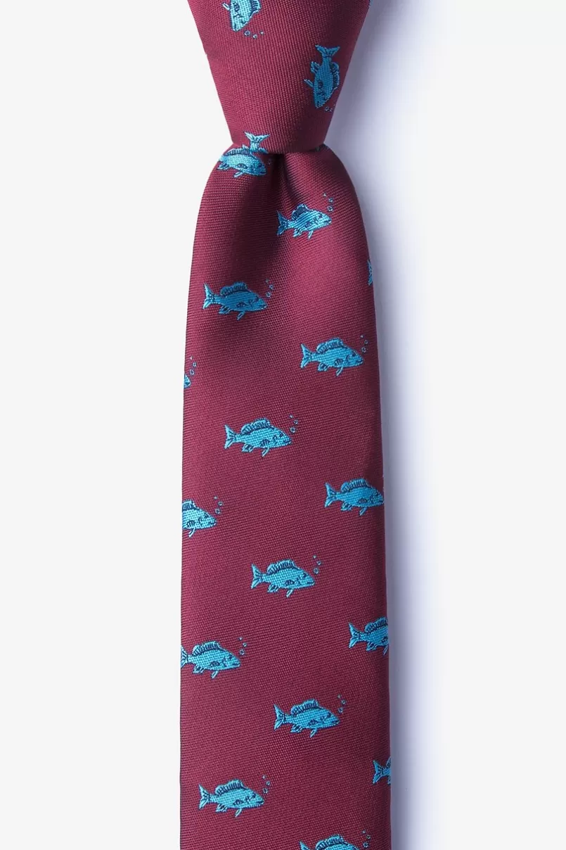 Ties Fish Skinny Tie Burgundy Shop