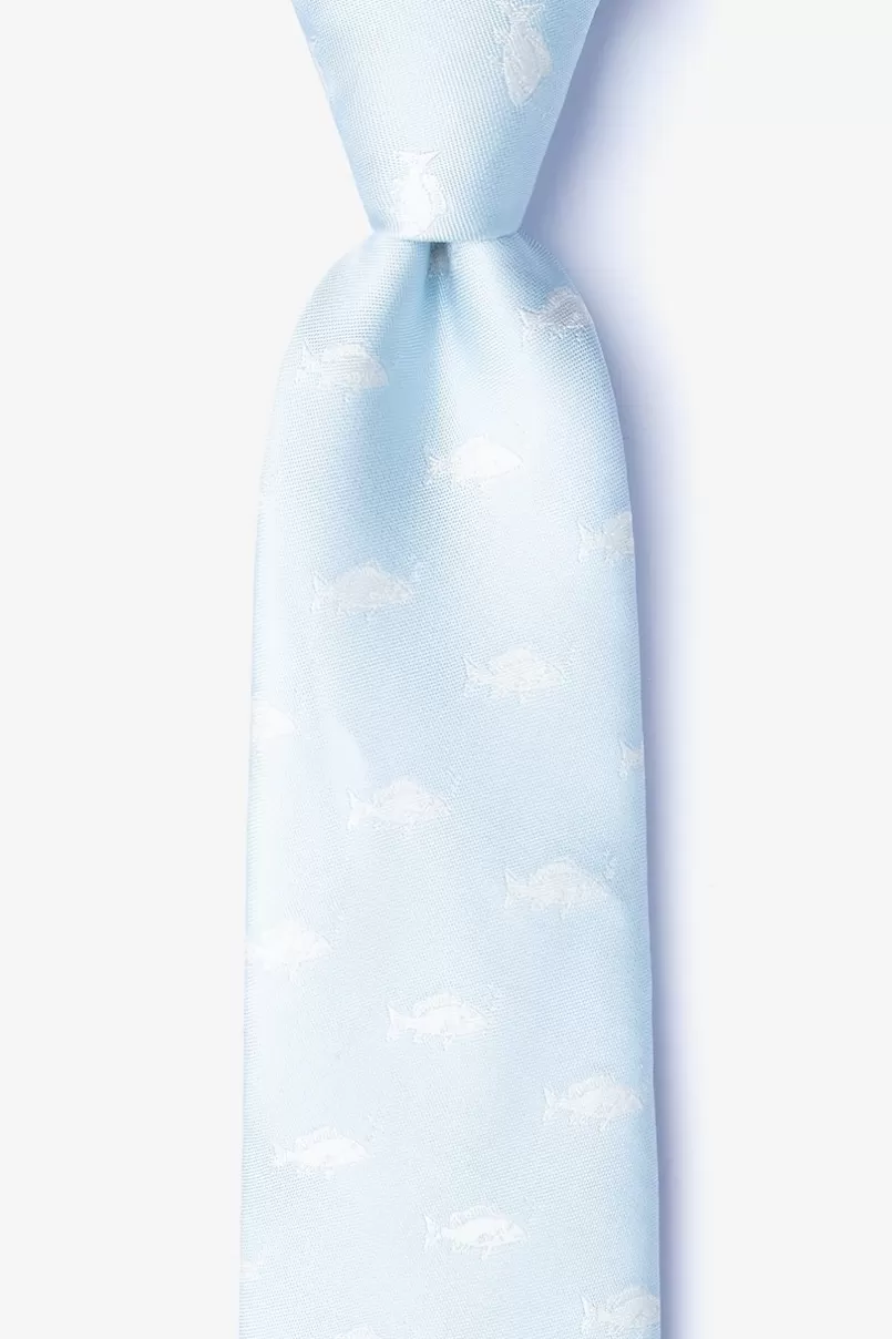 Ties Fish Mineral Blue Extra Long Tie MineralBlue Fashion