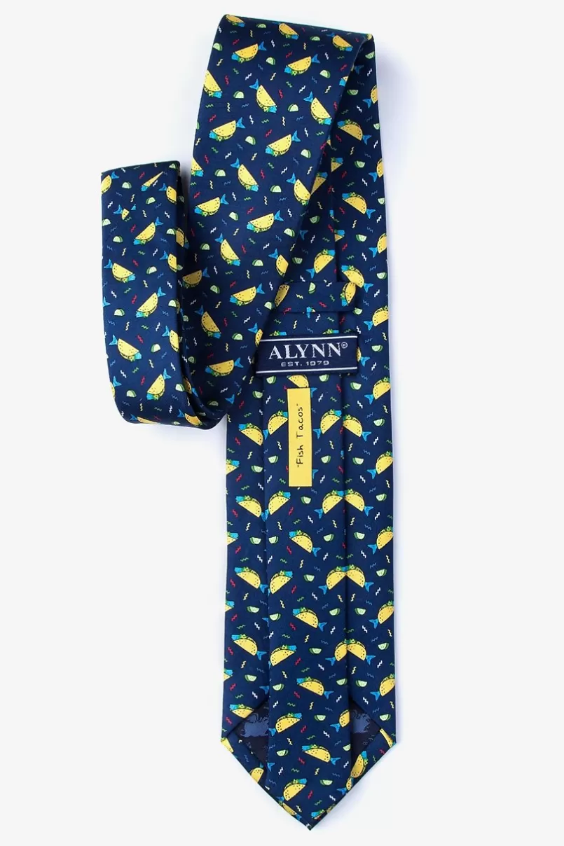 Ties Fish Tacos Navy Blue Tie New