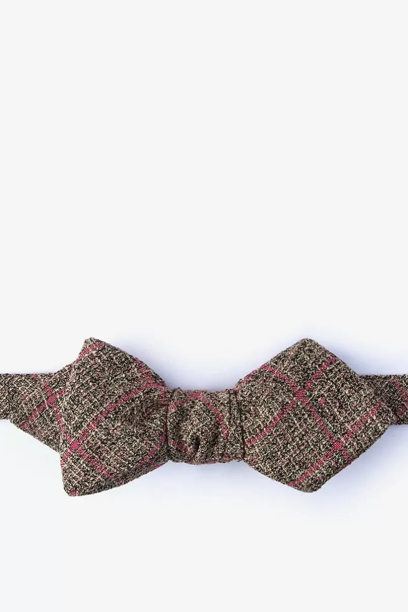 Ties Fletcher Coral Diamond Tip Bow Tie New