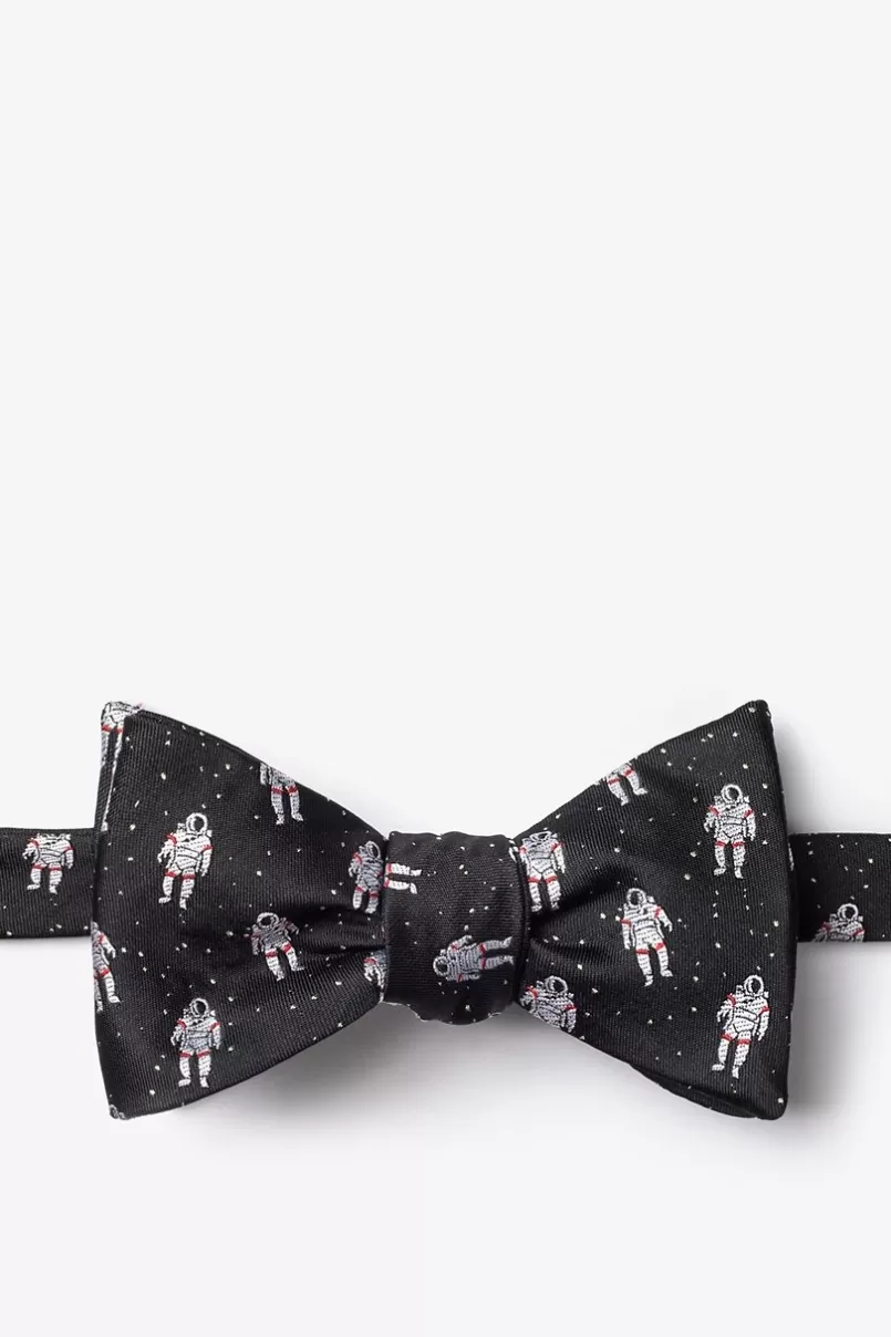 Ties Floating Astronauts Black Self-Tie Bow Tie Black&White Fashion