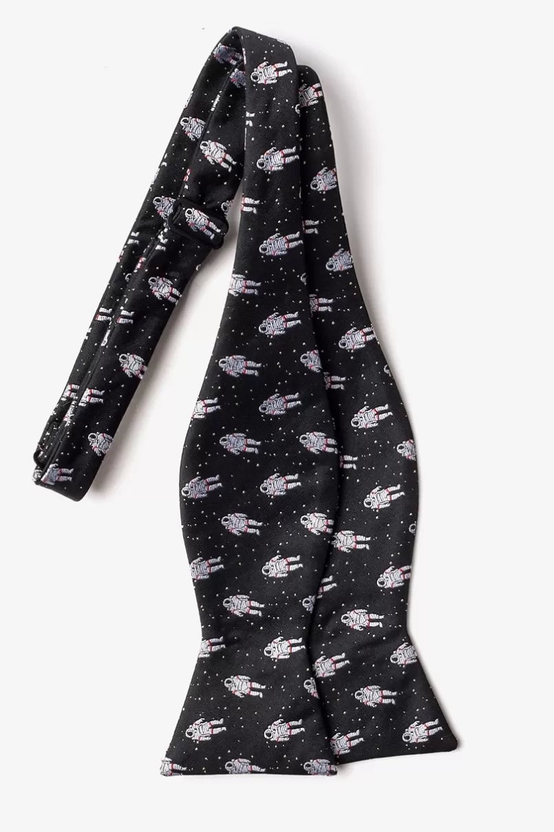 Ties Floating Astronauts Black Self-Tie Bow Tie Black&White Fashion