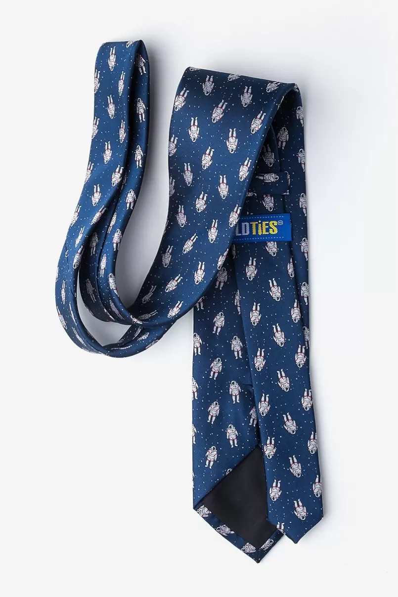 Ties Floating Astronauts Navy Blue Tie NavyBlue&White New