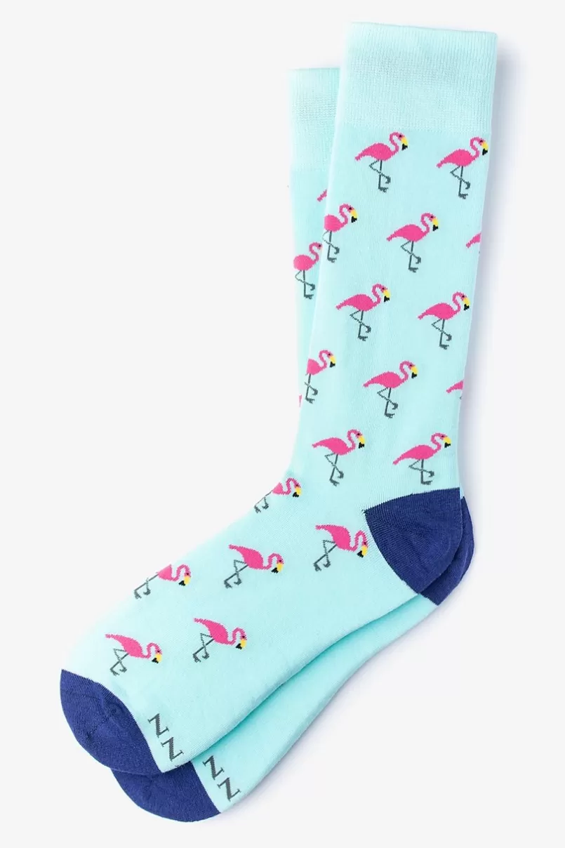 Ties Flocking Fabulous Sock Aqua Hot