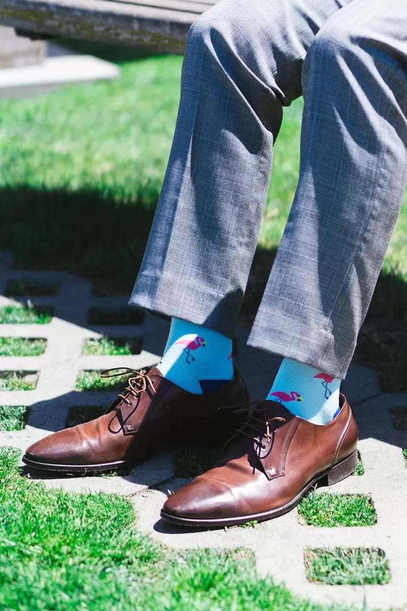 Ties Flocking Fabulous Sock Aqua Hot